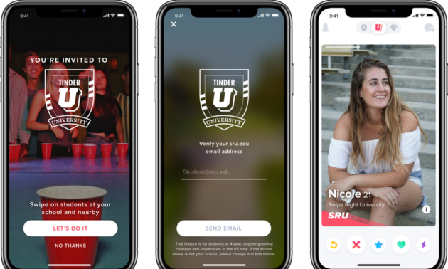 On A College Campus Your Smartphone Can Check You Into - Tinder University (630x378), Png Download