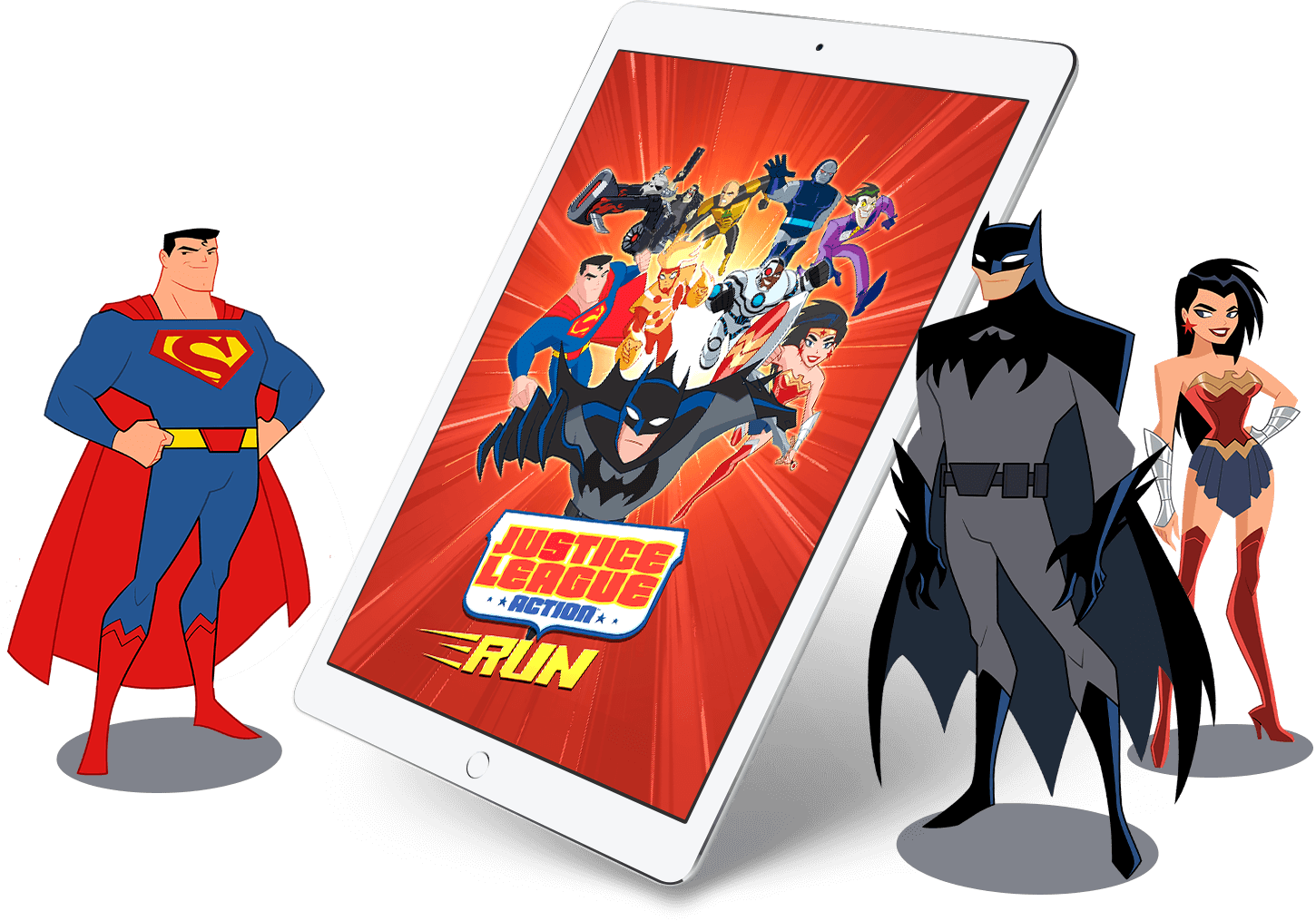 Justice League Action Run - Justice League Action Characters (1450x1015), Png Download