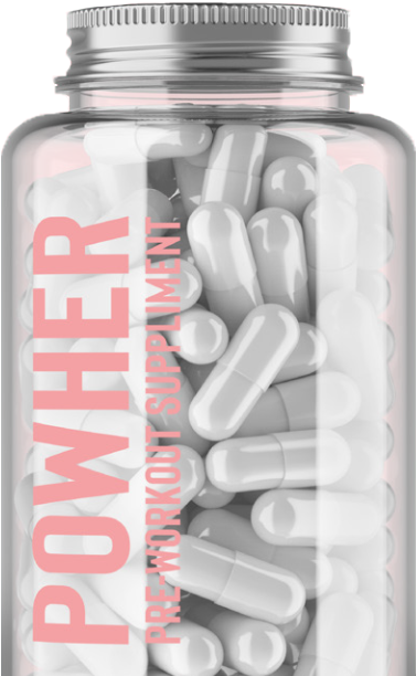 A Bottle Of Powher Workout Suppliment - Plastic Bottle (559x631), Png Download