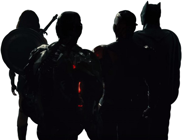 Justice League From Behind Transparent Shot By Savagecomics - Silhouette (1000x500), Png Download