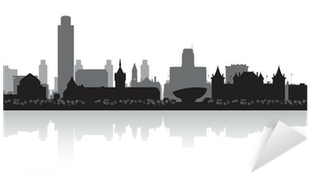 Albany New York City Skyline Silhouette Sticker • Pixers® - Albany Skyline Silhouette (400x400), Png Download
