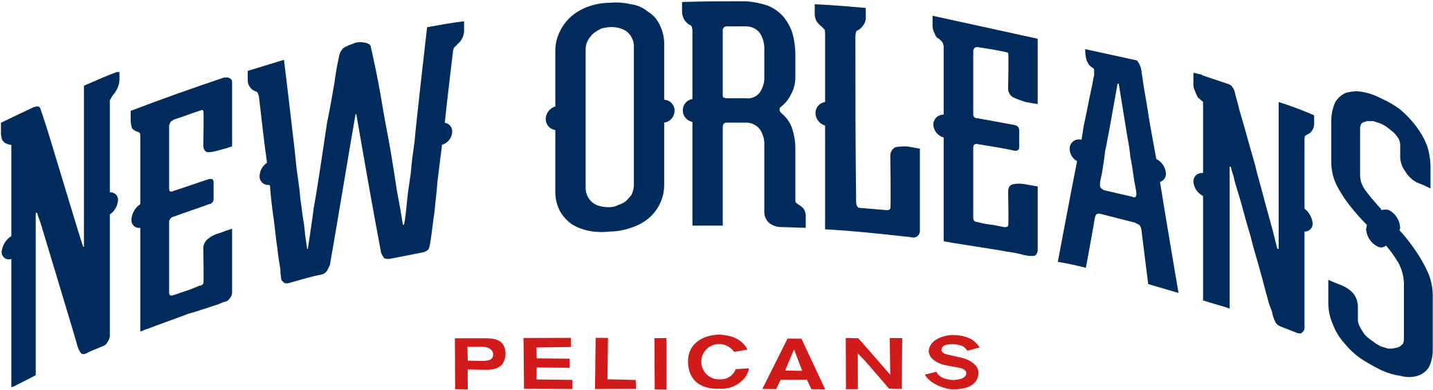 New Orleans Pelicans Wordmark (2400x800), Png Download
