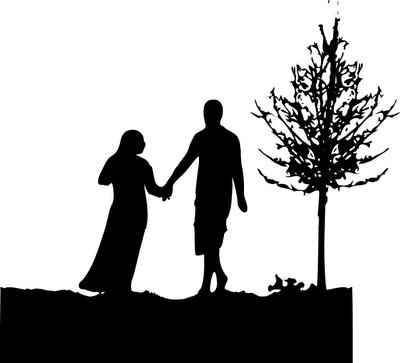 Download Silhouettes Won't Really Suit The Halftone Umbrellas, - Cartoon Couple Holding Hands PNG Image with No Background Download Silhouettes Won't Really Suit The Halftone Umbrellas, - Cartoon Couple Holding Hands PNG Image with No Background