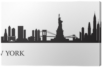 New York City Skyline Silhouette Background Canvas - New York City Silhouette (400x400), Png Download