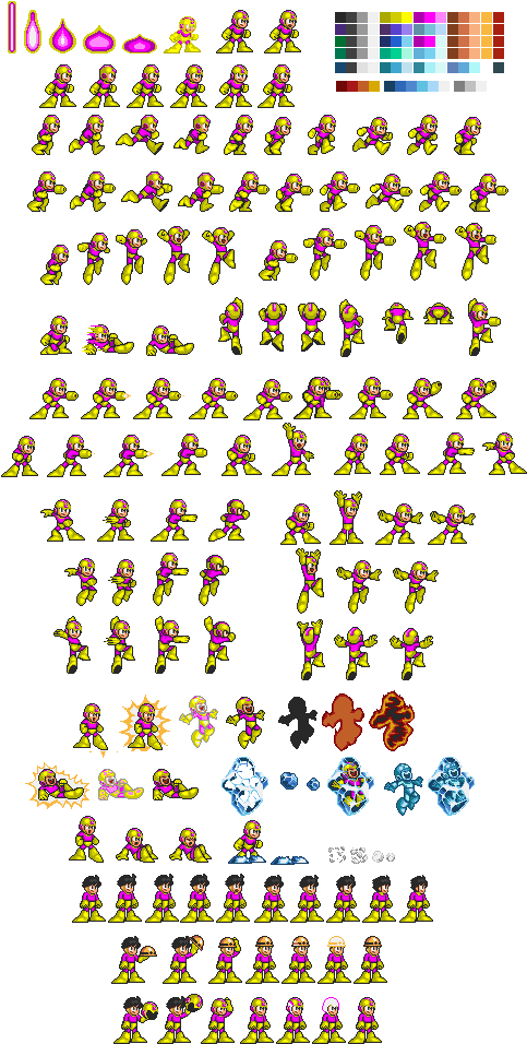 Megaman Sprite Sheet (500x961), Png Download