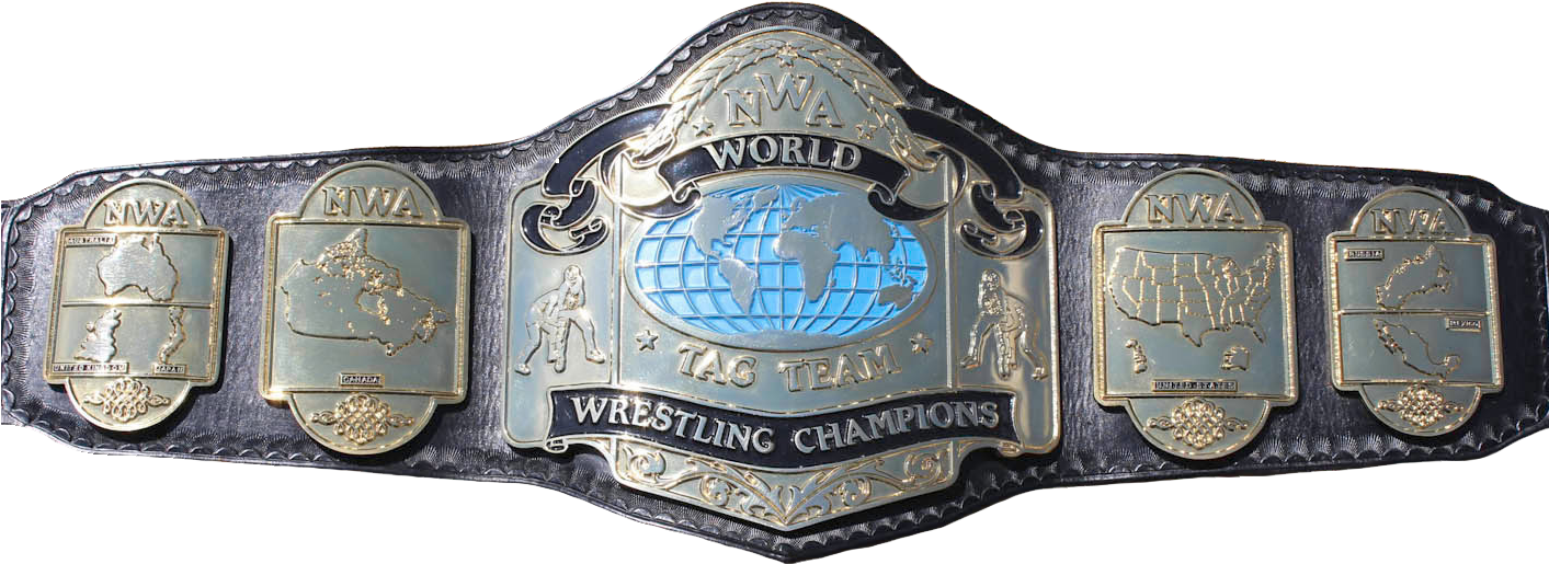 Picture - Nwa World Tag Titles (1412x574), Png Download