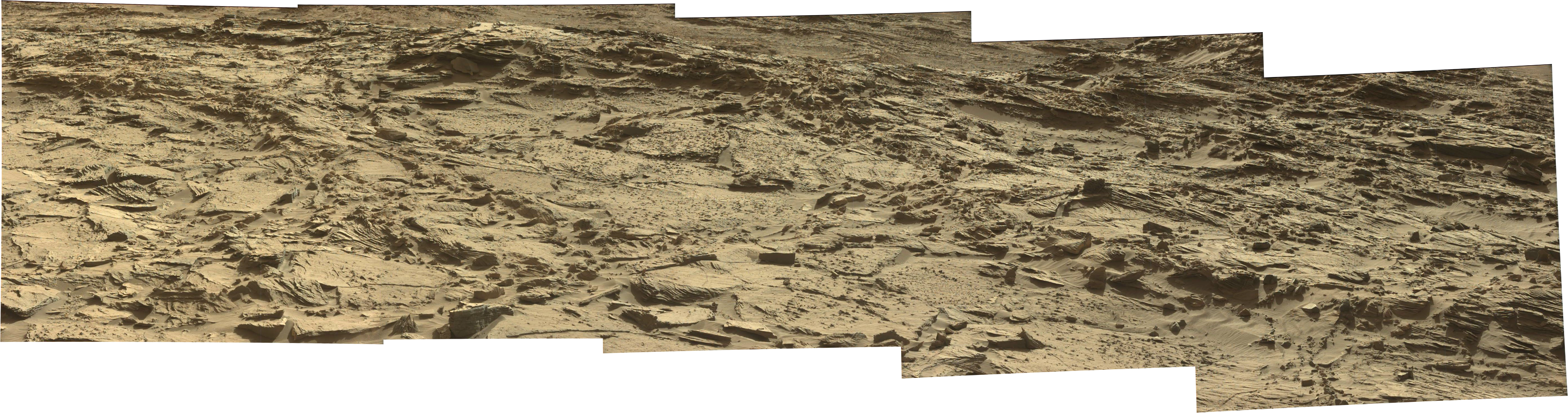 Curiosity Rover Panoramic View 1 Of Mars Sol 1296 Click - Mars (5618x1481), Png Download