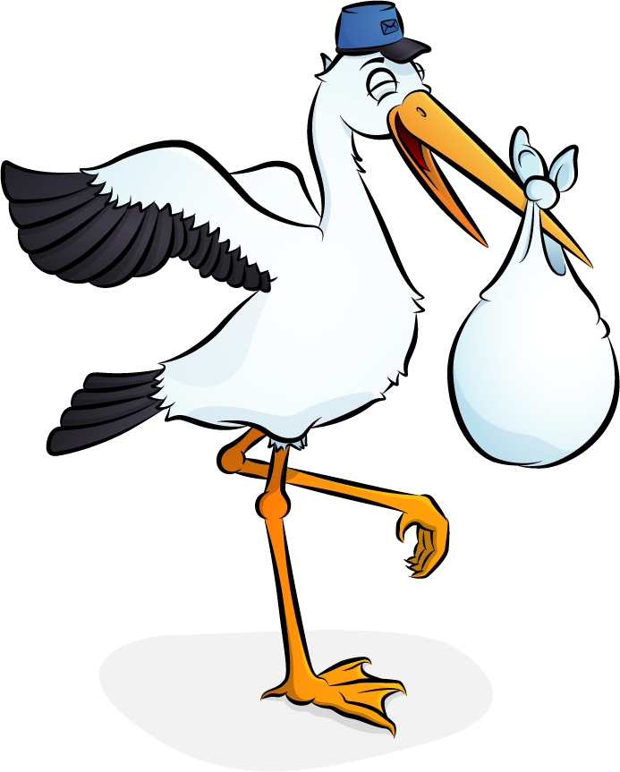 Stork Baby Png - Clipart Stork Png (693x863), Png Download