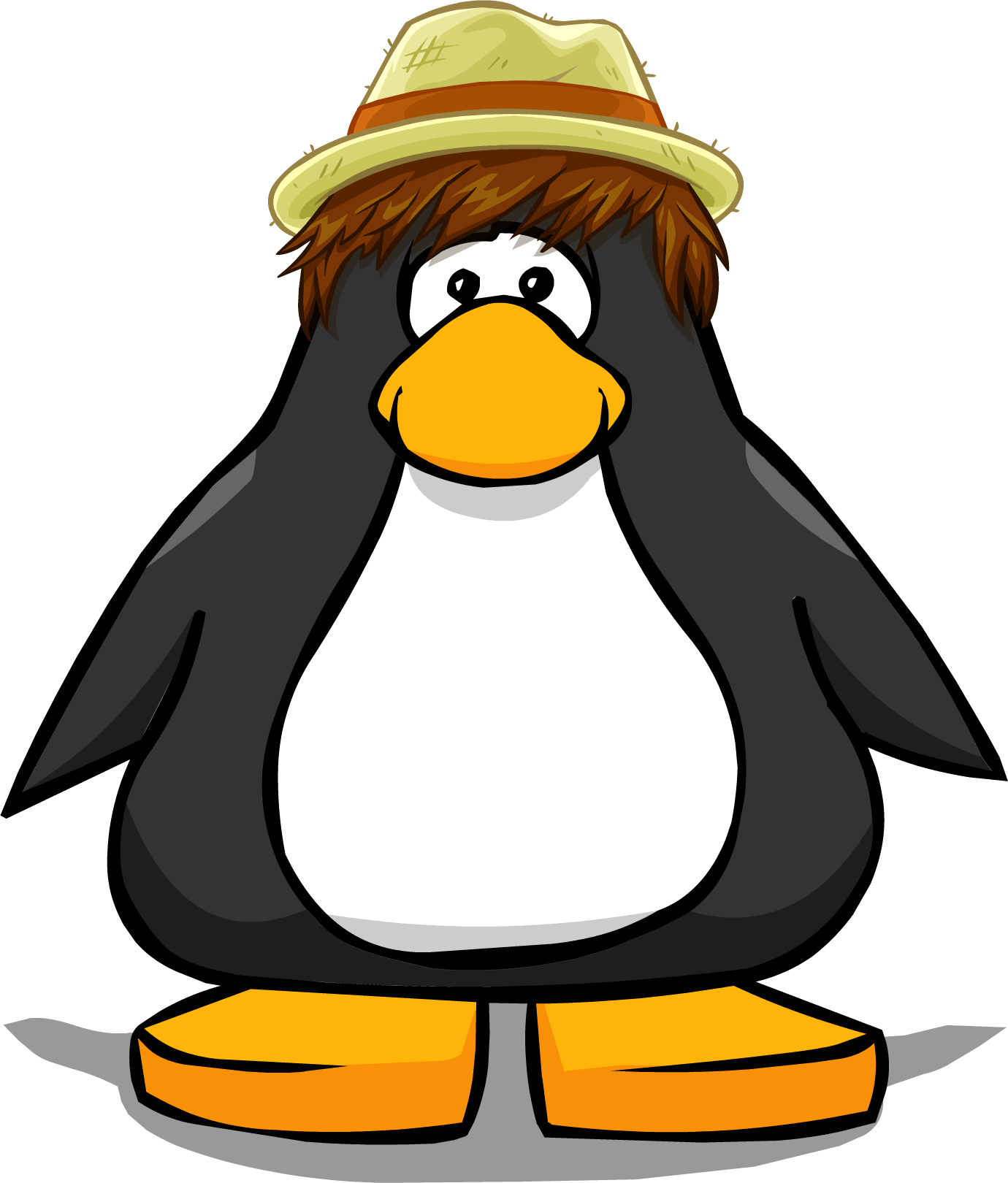 Straw Fedora Pc - Club Penguin Black Penguin (1380x1620), Png Download