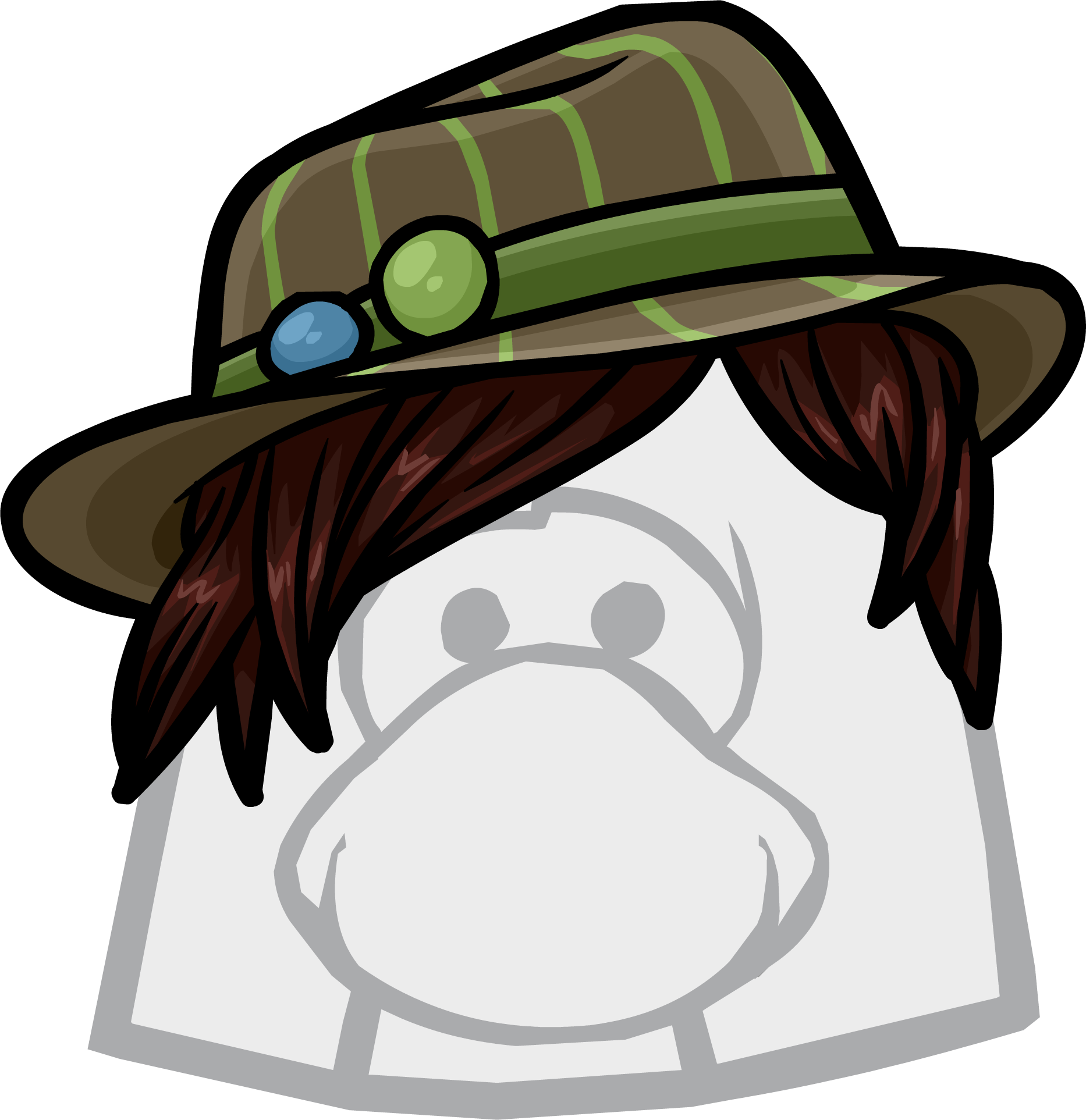 Brown Striped Fedora Icon - Club Penguin The Right (1866x1925), Png Download