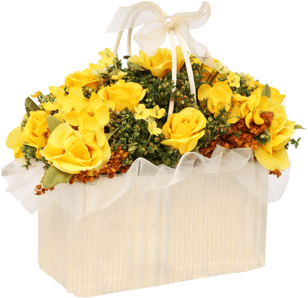 Roses With Gypso In Rectangular Planter - Garden Roses (640x960), Png Download