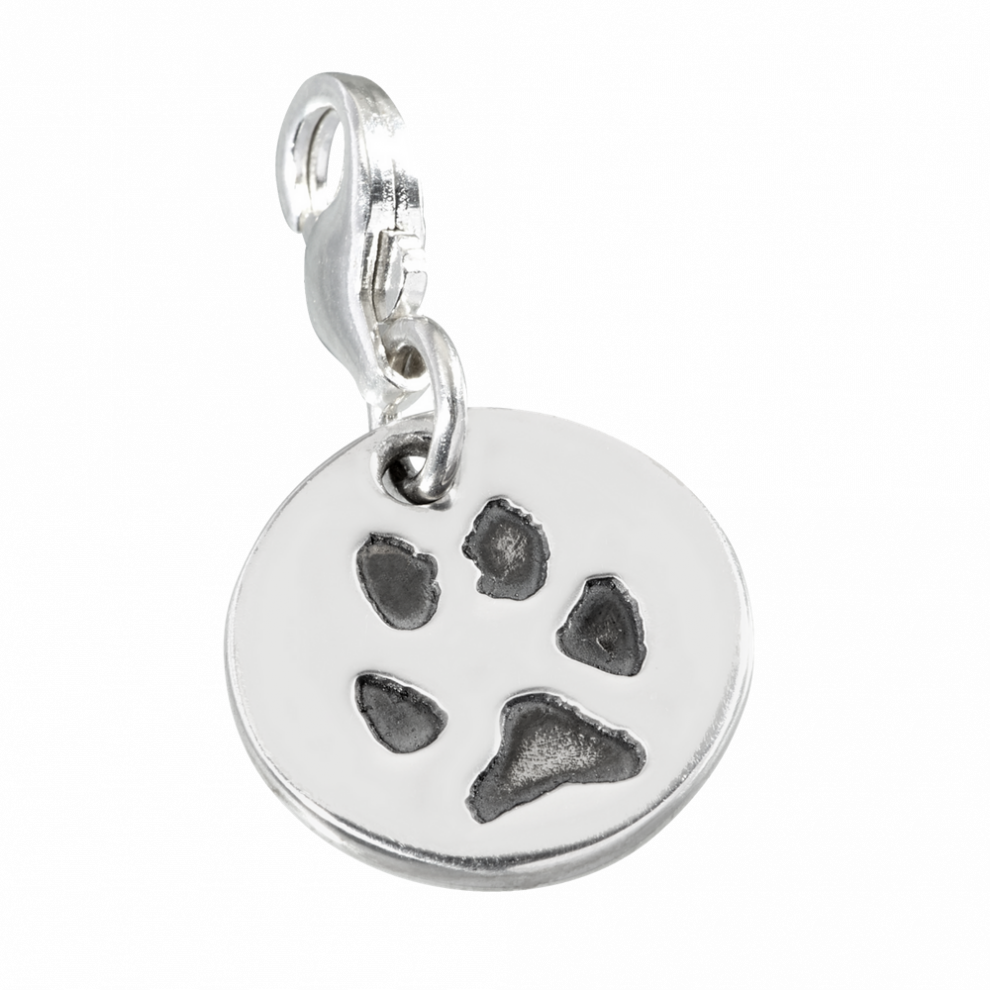 Picture Royalty Free Stock Round Paw Print Clip Charm - Round Paw Print (990x990), Png Download