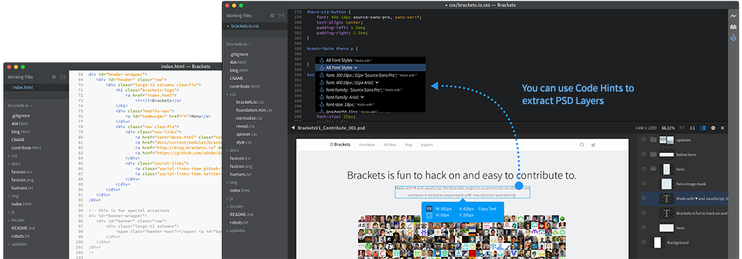 Brackets Web Editor (1150x371), Png Download