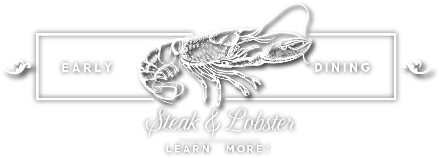 Steakcontinental Steak Lobster Early Diningcontinental - Steak (880x360), Png Download