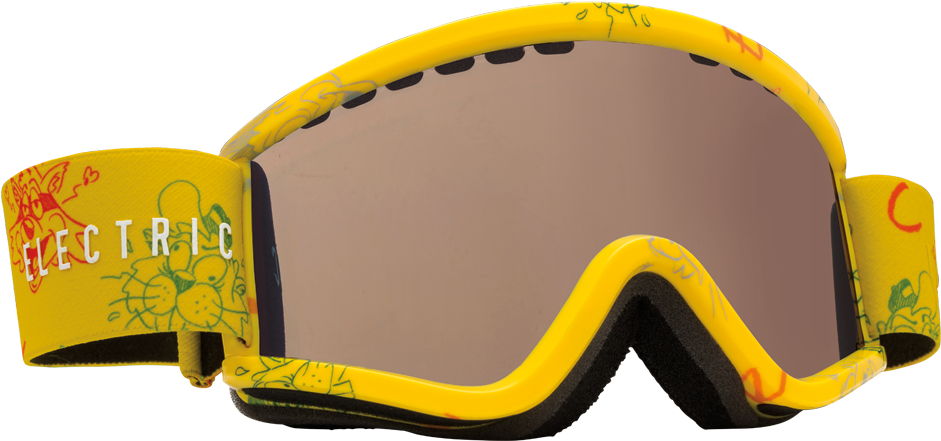 K Cartoon Yellow Goggles - Electric Egv.k Snowboard Ski Goggles 2016 Cartoon Yellow (1000x600), Png Download