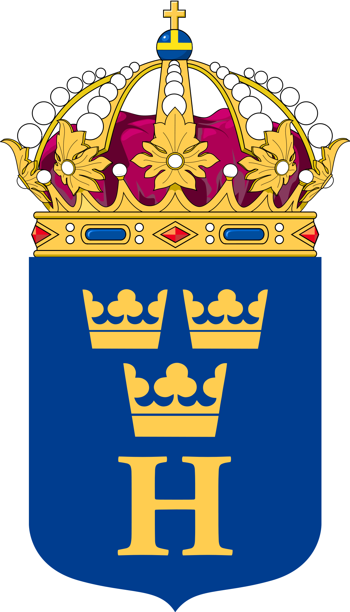 Lesser Coat Of Arms Sweden (1200x2098), Png Download