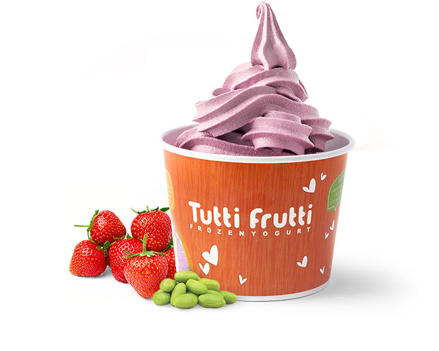 Soy Strawberry // Soya Aux Fraises - Tutti Frutti Yogurt Png (640x540), Png Download