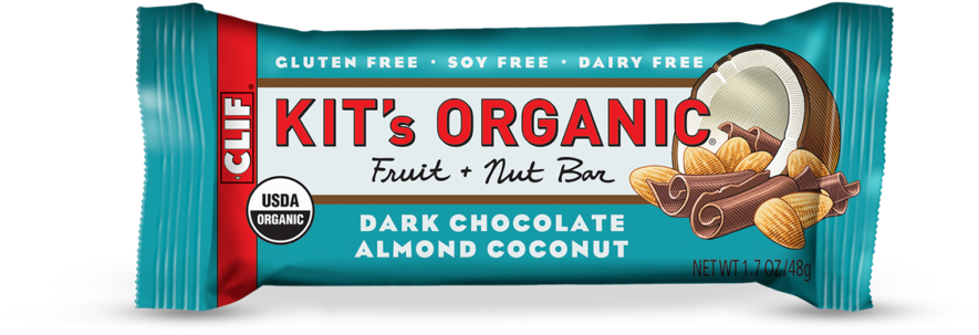 Dark Choc Clif Bar - Clif Kit's Organic Fruit And Nut Dark Chocolate Almond (1000x392), Png Download