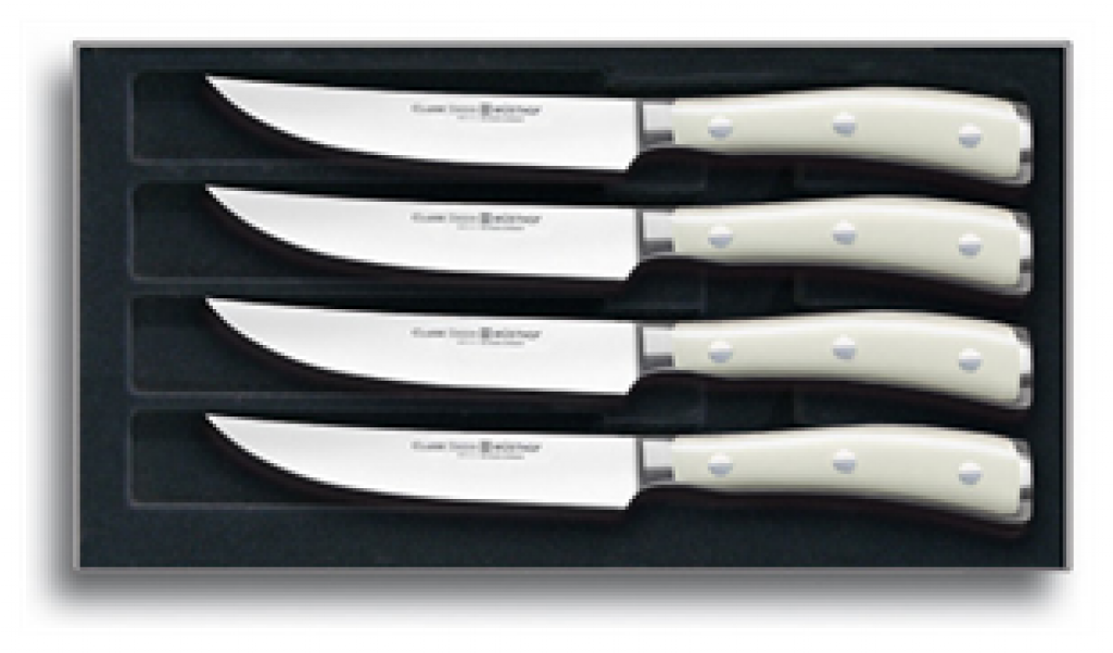 Classic Ikon Creme Steak Knife Set - Wüsthof Classic Ikon 4 Pc. Steak Knife Set (1024x1024), Png Download