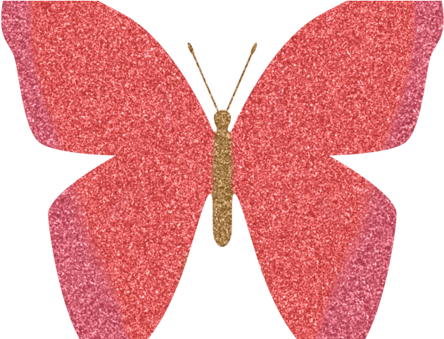 Glitter Crown Cliparts - Pink Butterfly Clip Art (640x480), Png Download