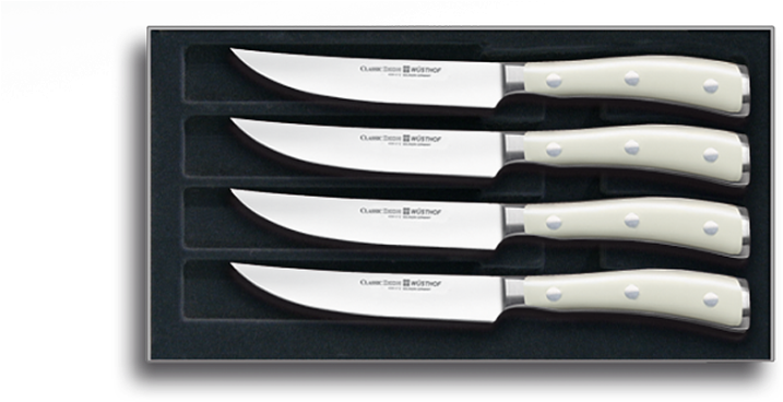 Share - Wüsthof Classic Ikon 4 Pc. Steak Knife Set (1280x377), Png Download