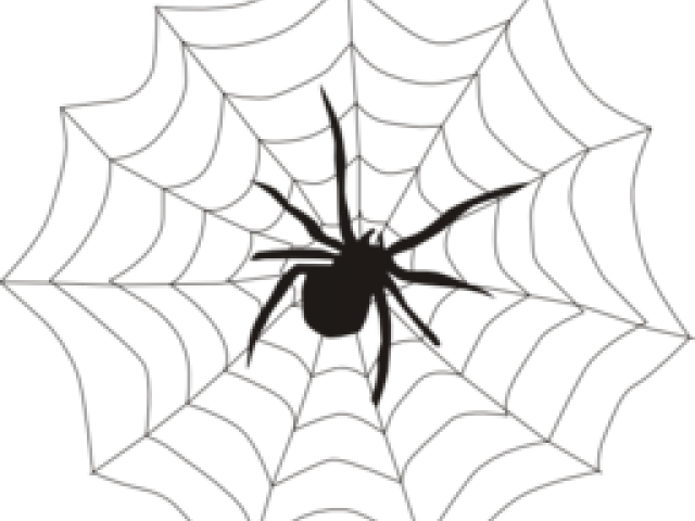 Spider Web Clipart Spider Logo - Spider With Web Drawing (640x480), Png Download