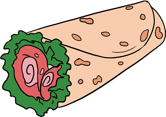 How To Draw Burrito - Draw A Burrito Easy (680x678), Png Download
