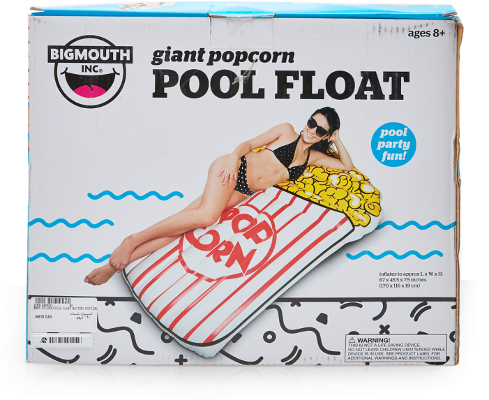 Giant Popcorn Pool Float - Big+mouth Giant Popcorn Pool Float (700x700), Png Download