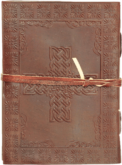 Celtic Cross Leather Journal With String - Wallet (555x555), Png Download
