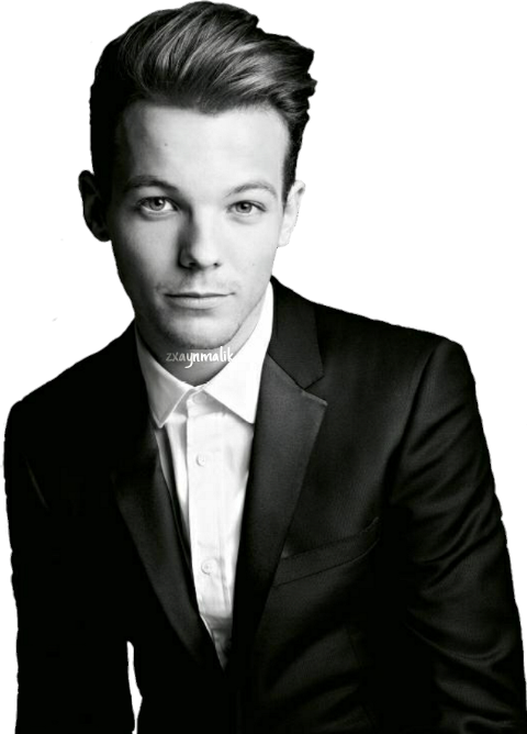 Louis One Direction Black And White (480x668), Png Download
