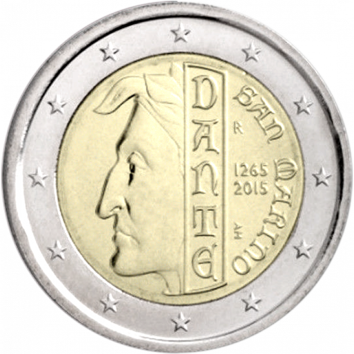 2 € San Marino 2015 Dante Alighieri - Coin Exchange For Cash In Johannesburg (600x600), Png Download