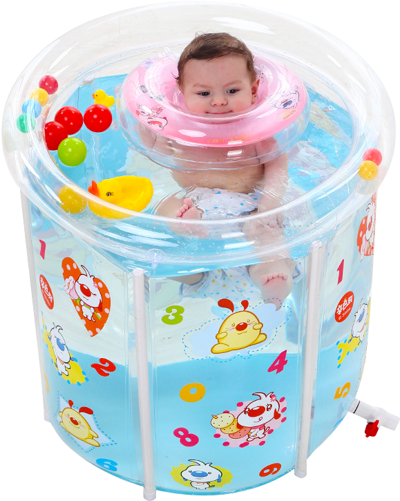 Lightning Delivery] Nuo Ai Thickening Water-saving - Tycgy Transparent Baby Folding Pool/swimming Pool/children's (800x800), Png Download