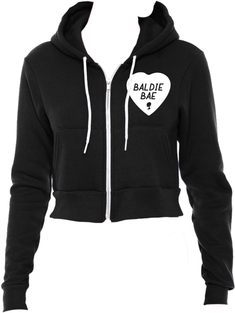 Baldie Bae Cropped Zip Up (1000x1250), Png Download