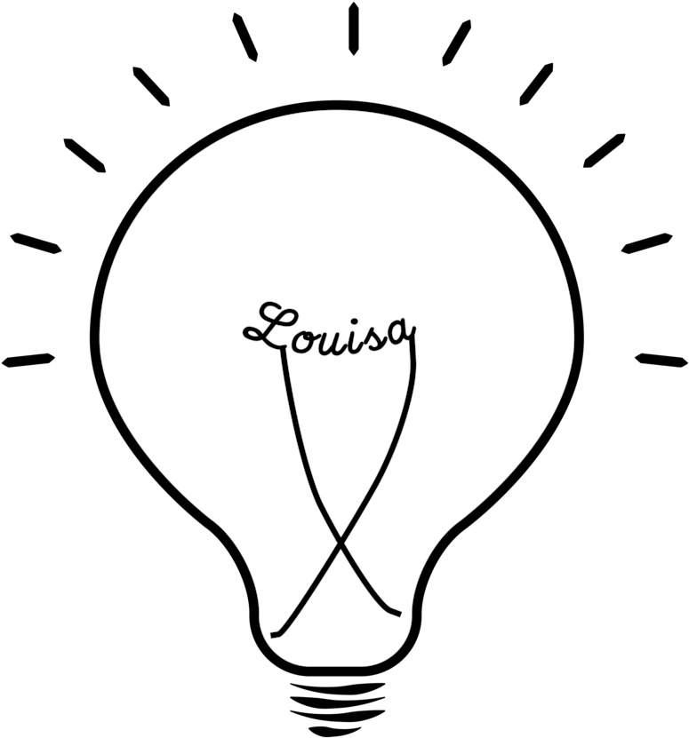 Lightbulb - Line Art (1000x1000), Png Download