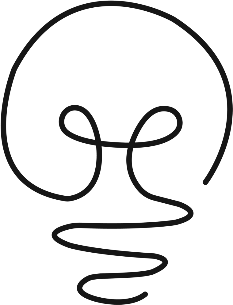 One Line Lightbulb - Portable Network Graphics (1000x1000), Png Download