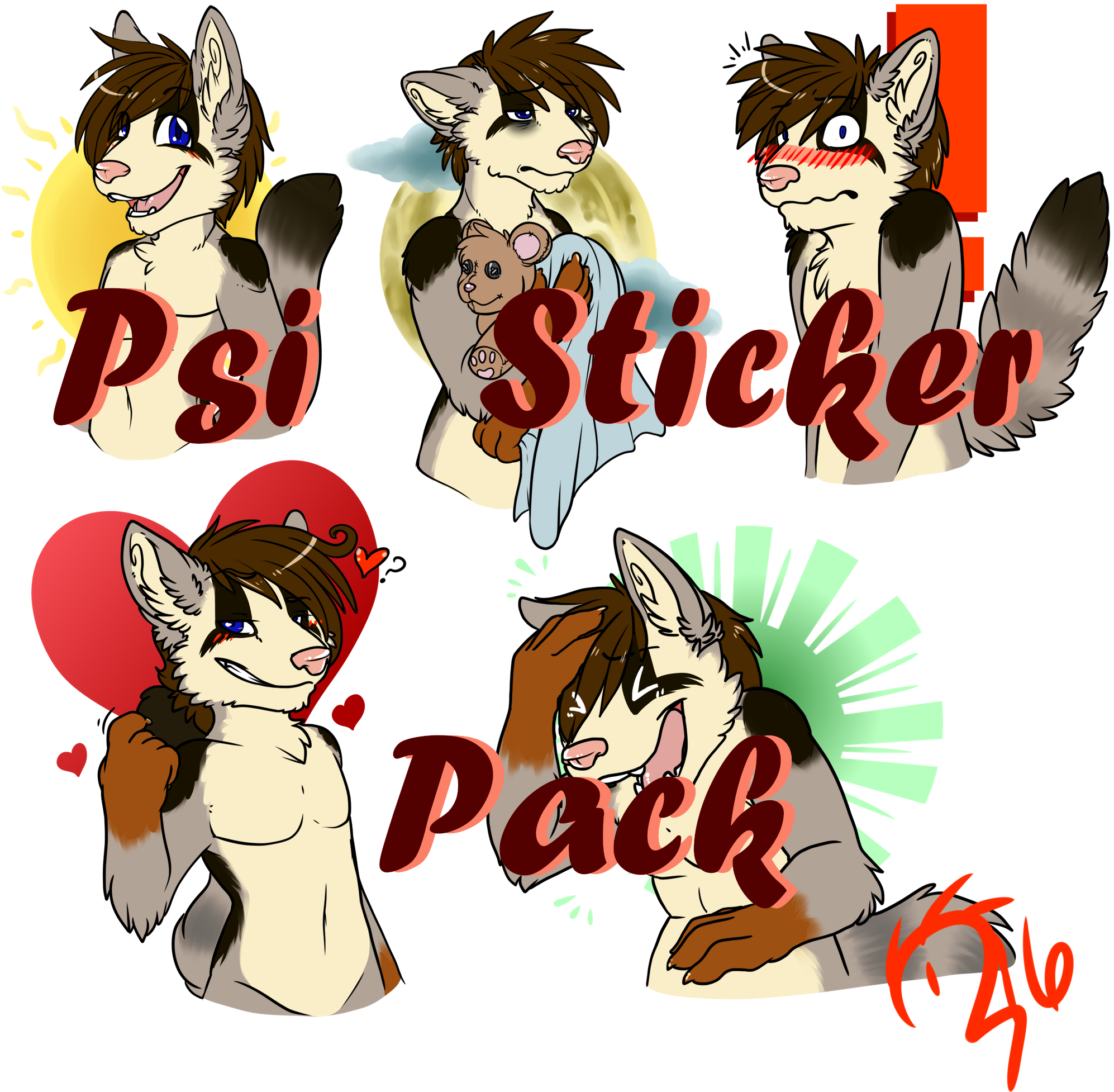 Sticker Pack - Psi - Cartoon (2000x2000), Png Download