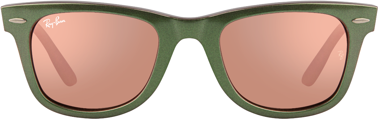 Ray Ban Wayfarer Green Frames Png - Mens Ray Bans Sunglasses On Face (1300x731), Png Download
