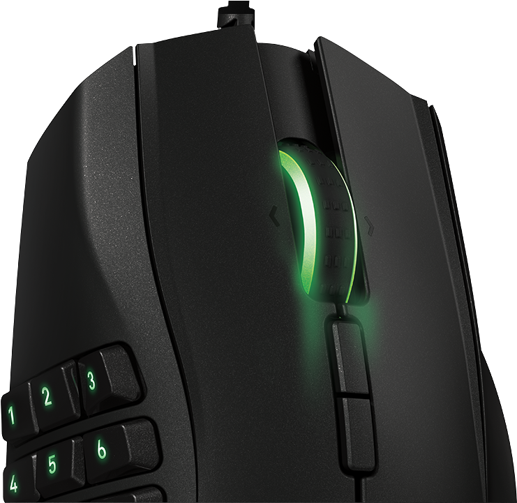 Tilt-click Scroll Wheel - Razer Naga 2014 Ergonomic Mmo Gaming Mouse - Black (941x720), Png Download