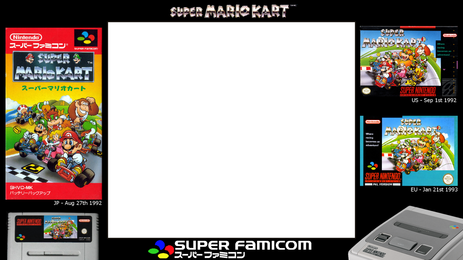 Super Nintendo Entertainment System - Nintendo Shvc-mk Super Famicom Super Mario Kart (1600x900), Png Download