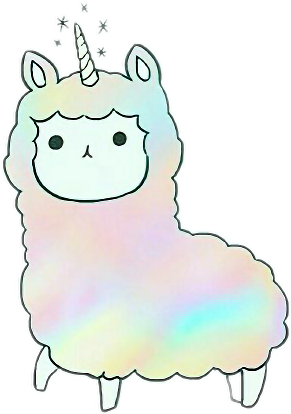 Drawn Unicorn Lamma (582x828), Png Download