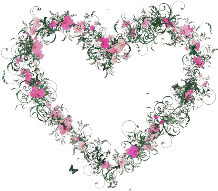 Coração Com Flores Png - Coração De Flores Png (700x700), Png Download