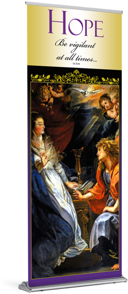 Advent Hope Banner - Giclee Painting: Rubens' Annunciation, 1609, 24x18in. (1024x1024), Png Download