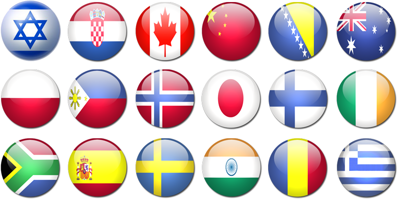 Greece, Romania, Poland, Canada, Israel, China, India, - Flag Icon (793x404), Png Download