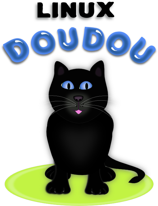 Geek Dou Dou Linux Logo Contest Black Cat Doudou Green - Logo (555x726), Png Download