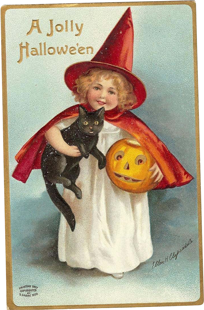 Signed Ellen Clapsaddle Vintage Halloween Postcard - Ellen H Clapsaddle Halloween Postcards (1086x1086), Png Download