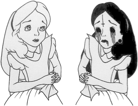 Drawing Creepy Alice In Wonderland - I M Not Sick I M Twisted (500x692), Png Download