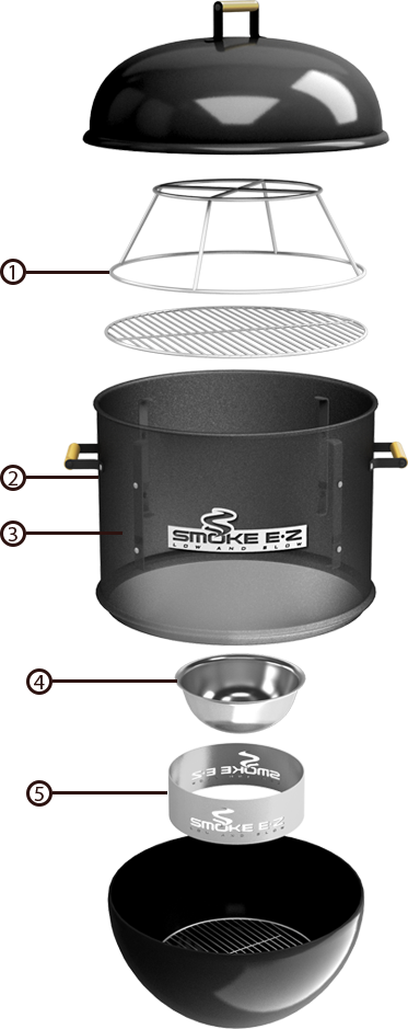 And Longer Smoking Times Depending On The Setting Of - Kettle Smoker (373x939), Png Download