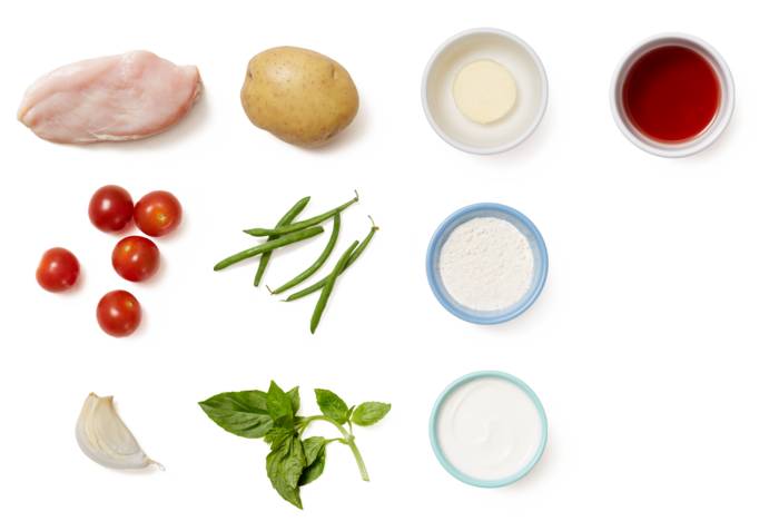 Seared Chicken & Blistered Cherry Tomatoes With Garlic (700x477), Png Download