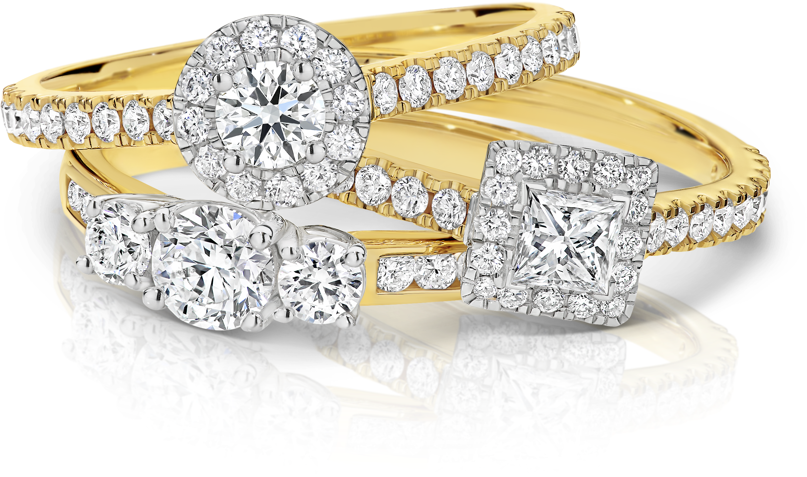 Wedding Rings - Diamond (3000x3000), Png Download