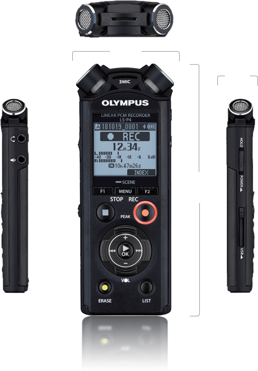 Tresmic 3 Mic System - Olympus Ls P4 (1028x1480), Png Download